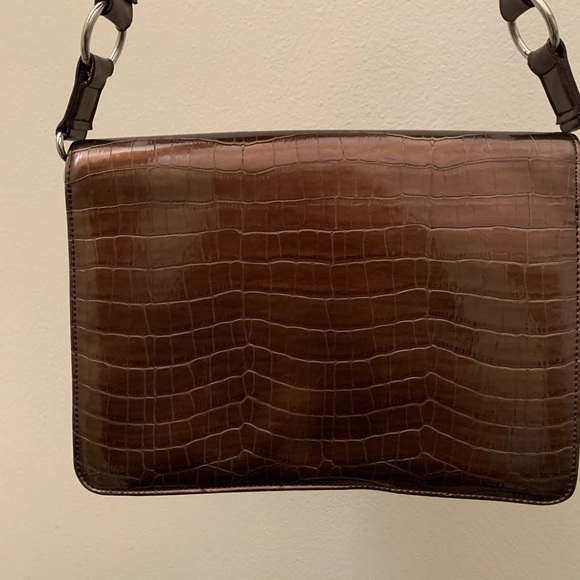 Kookai brown metallic patent faux leather bag - Picture 6 of 8